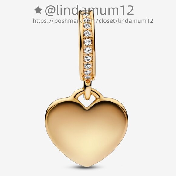 Pandora Engravable Heart Tag Dangle Charm - Picture 4 of 6